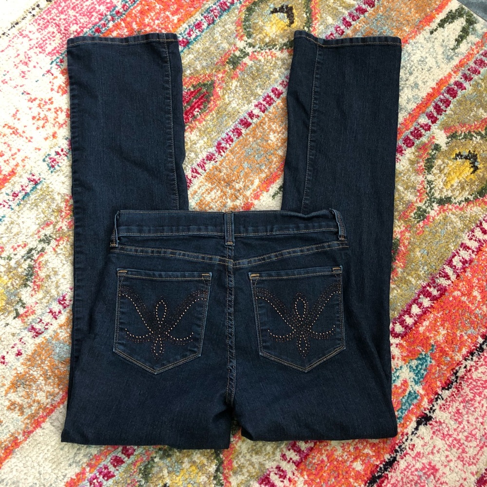 NYDJ Jeans Lift Tuck  Rhinestone Pocket Sz 4